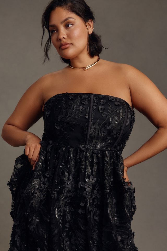 self-portrait lace & crystal midi-dress Black Lace Crystal Mini Dress – self-portrait-US main image 1