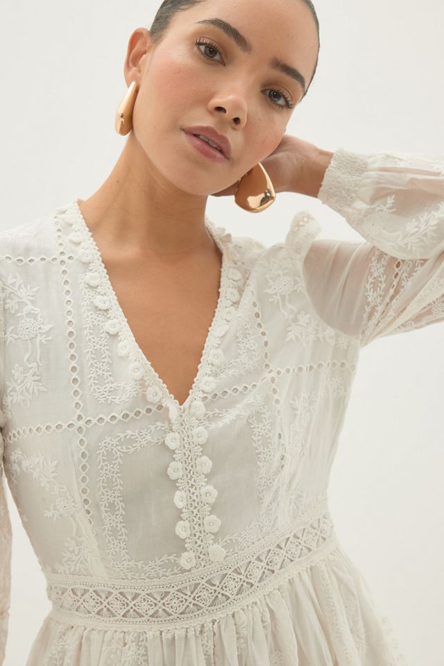 sachin and babi light blue dress Women Floral Embroidered Maxi Dress Long Puff Sleeve Square Neck Boho Flowy  Dress with Pockets Smocked Swing Long Dresses