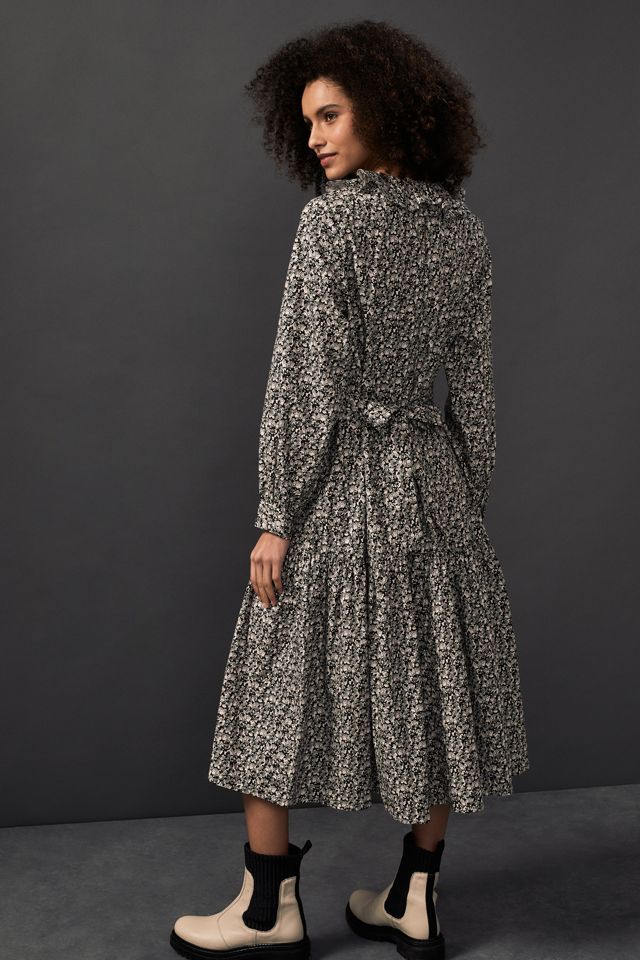 Selected Femme Ruffle-Collar Midi Dress #1