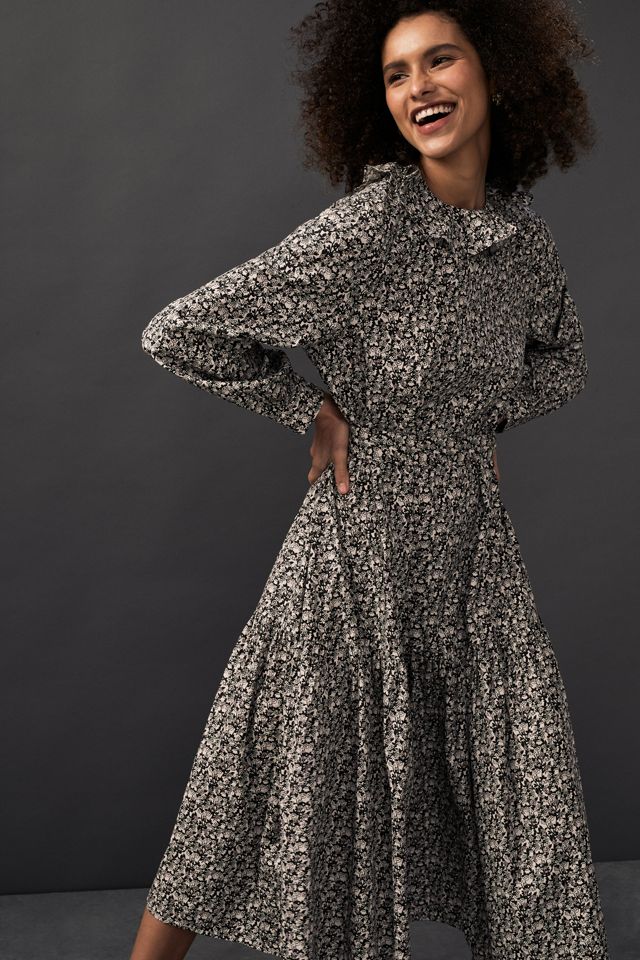 Selected Femme Ruffle-Collar Midi Dress #2