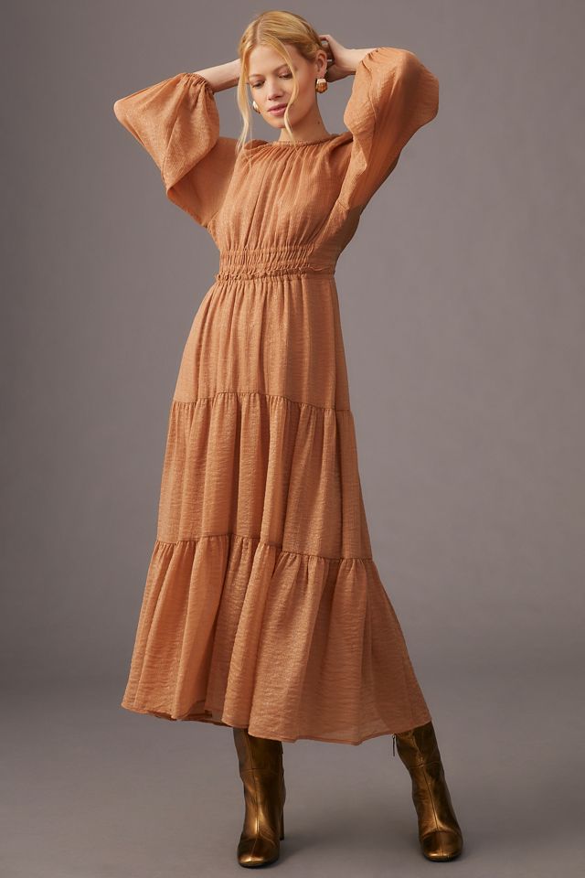 moon river brown sleeveless maxi dress Moon River Women's v Neck Sleeveless Shirred midi Dress, red, M at Amazon  Women's Clothing store