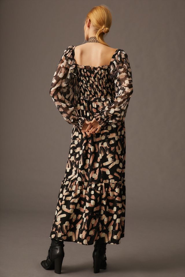 Moon River Smocked Square-Neck Dress #2