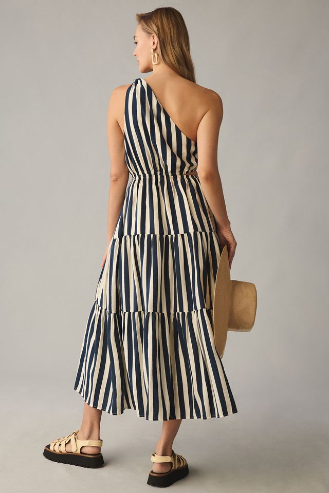 moon river one shoulder maxi dress Tuckernuck Moon River Exclusive Chocolate One Shoulder Midi Maxi Cut Out  Dress by Moon River