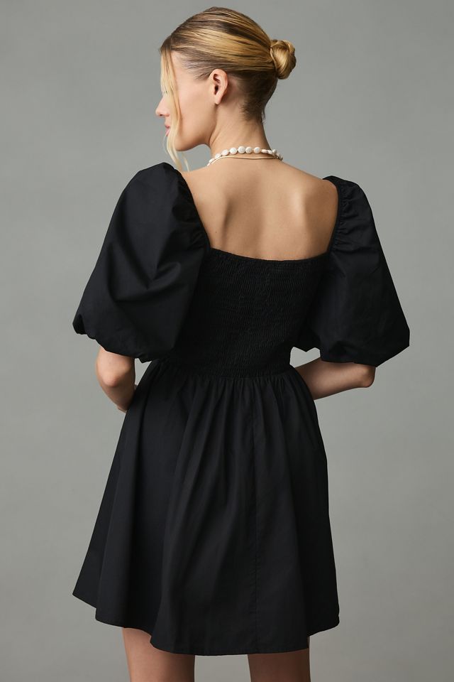 Moon River Puff-Sleeve Babydoll Dress #1