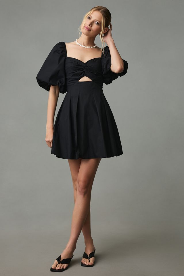 Moon River Puff-Sleeve Babydoll Dress #2