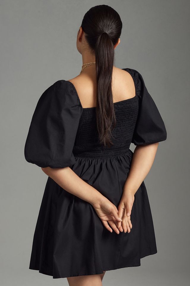 Moon River Puff-Sleeve Babydoll Dress #6