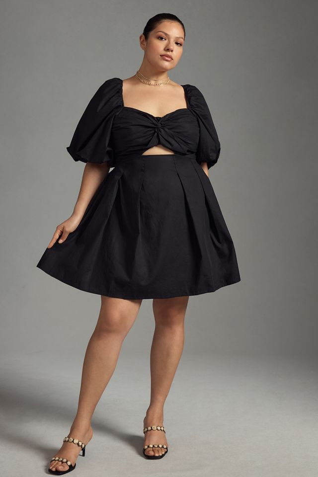 Moon River Puff-Sleeve Babydoll Dress #4