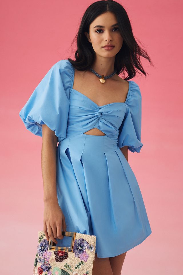 Robe Mini Babydoll à Manches Bouffantes Moon River #1