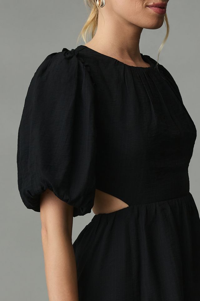 Moon River Open-Back Puff-Sleeve Dress #2
