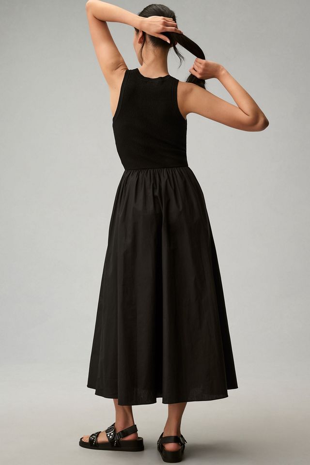 Moon River Crew-Neck Twofer Midi Dress #1