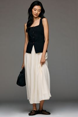 Moon River Twofer-Kleid mit Weste und eckigem Ausschnitt