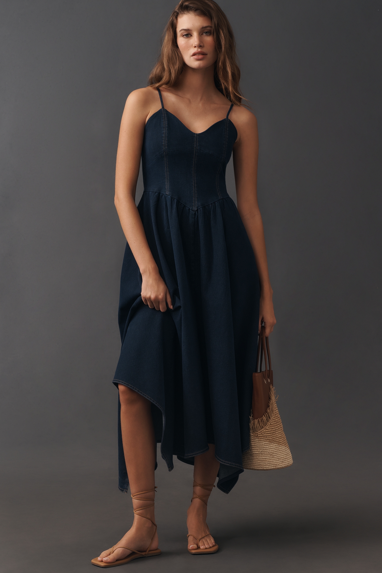 Moon River Sweetheart Midi Dress