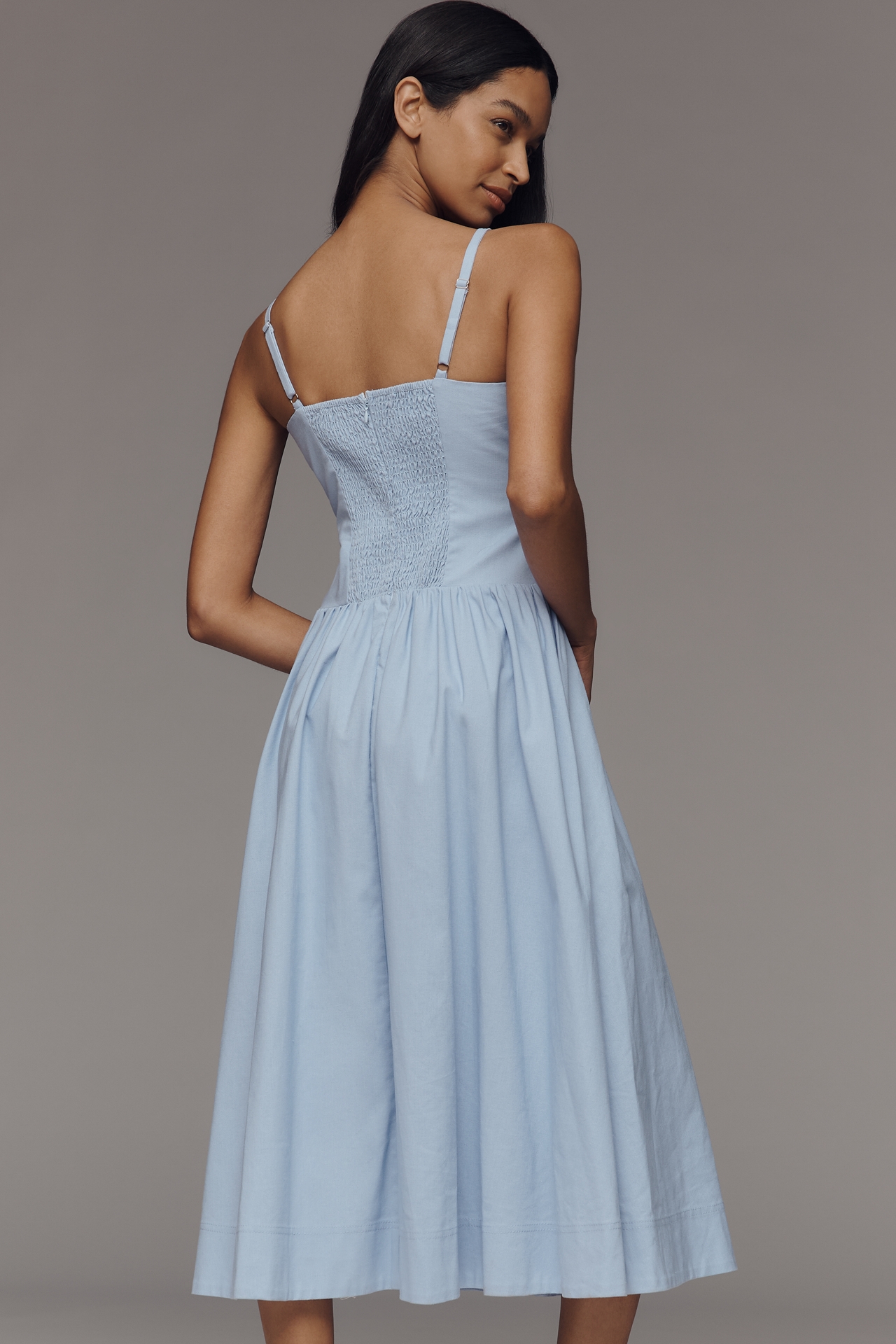 Moon River 3D Floral Sleeveless Midi Dress