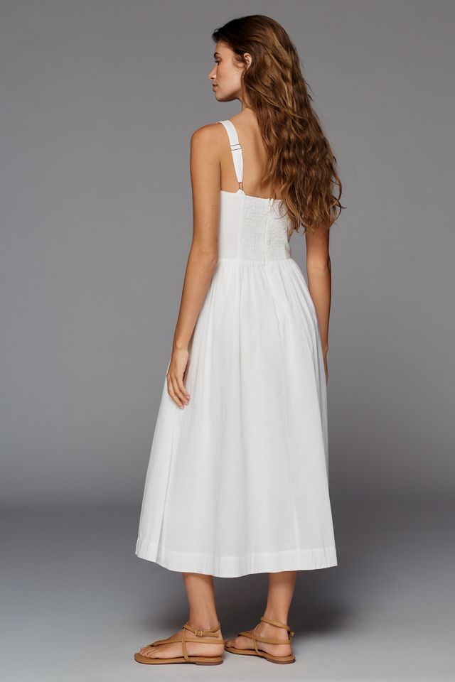 knee length dresses for ladies Long Sleeve Embellished Cowl Neck Mini Dress in White - 4 / Regular main image 1