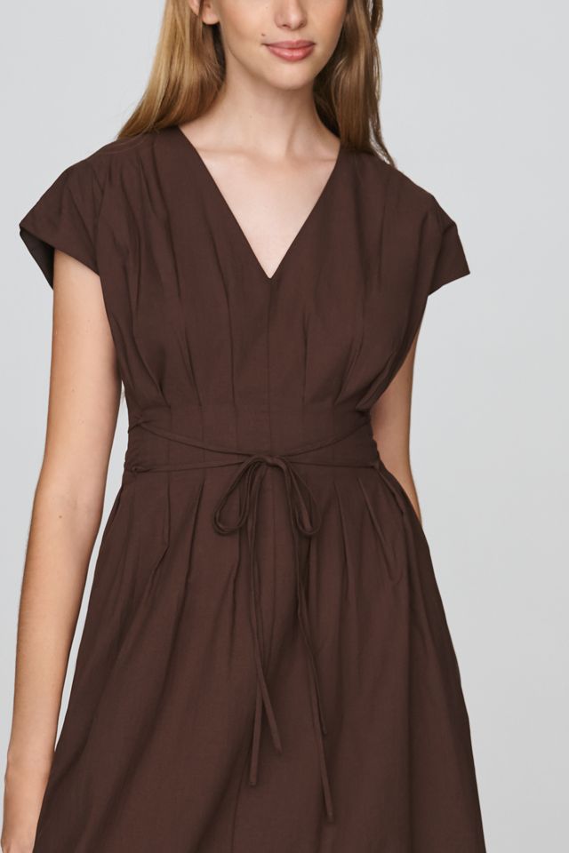 Moon River 100% Cotton Pleated Midi Dress #1