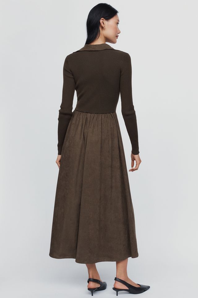 Moon River Twofer Lace Up Midi Dress #2