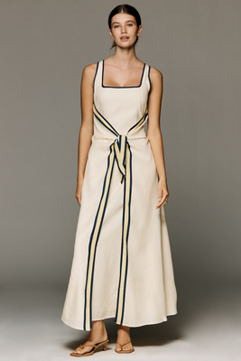 Sancia Phoebe Sleeveless Front-Tie Maxi Dress