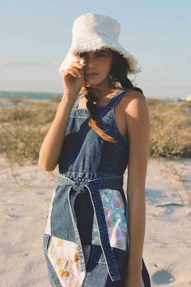 Carleen Patchwork Denim Midi Dress #3