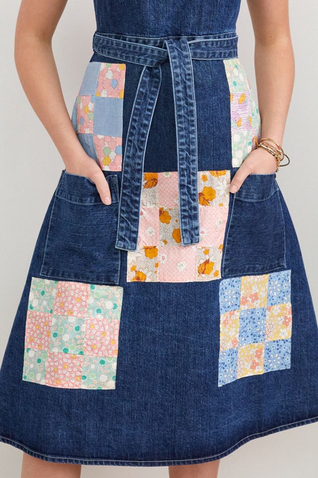 Carleen Patchwork Denim Midi Dress #5