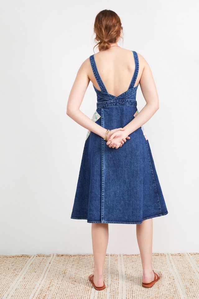 Carleen Patchwork Denim Midi Dress #6