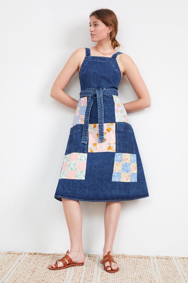 Carleen Patchwork Denim Midi Dress #4