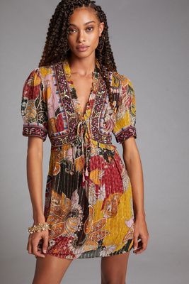 anthropologie sequin embroidered mini dress Sequined Embroidered Mini Dress main image 0