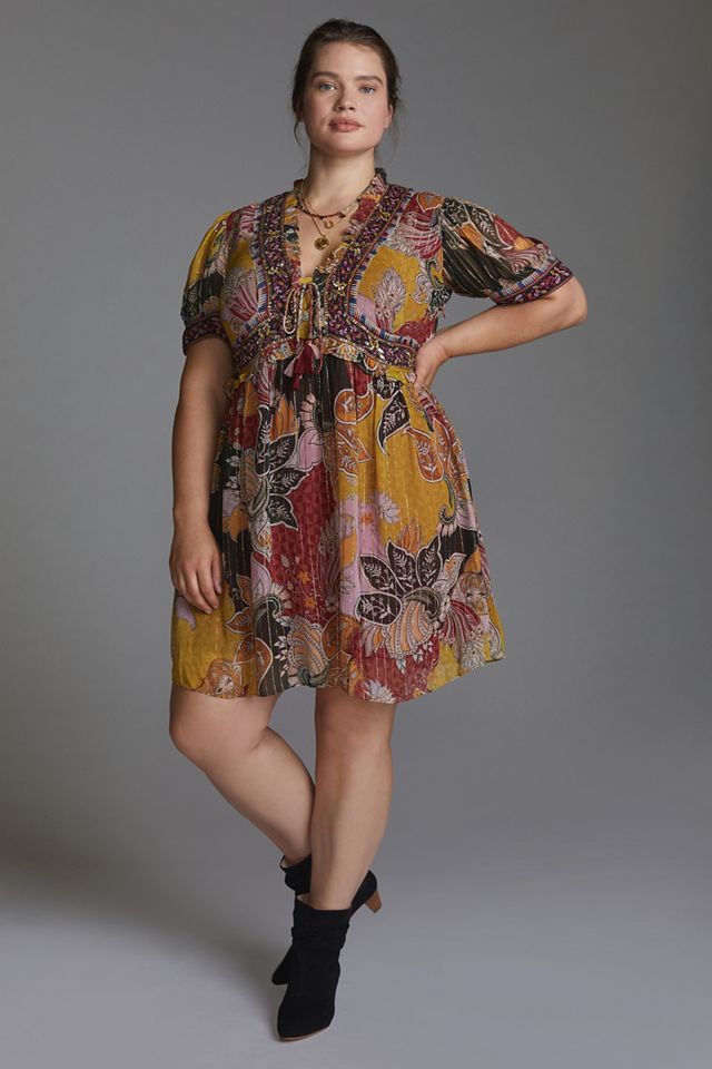 Beaded Shimmer Mini Dress #7