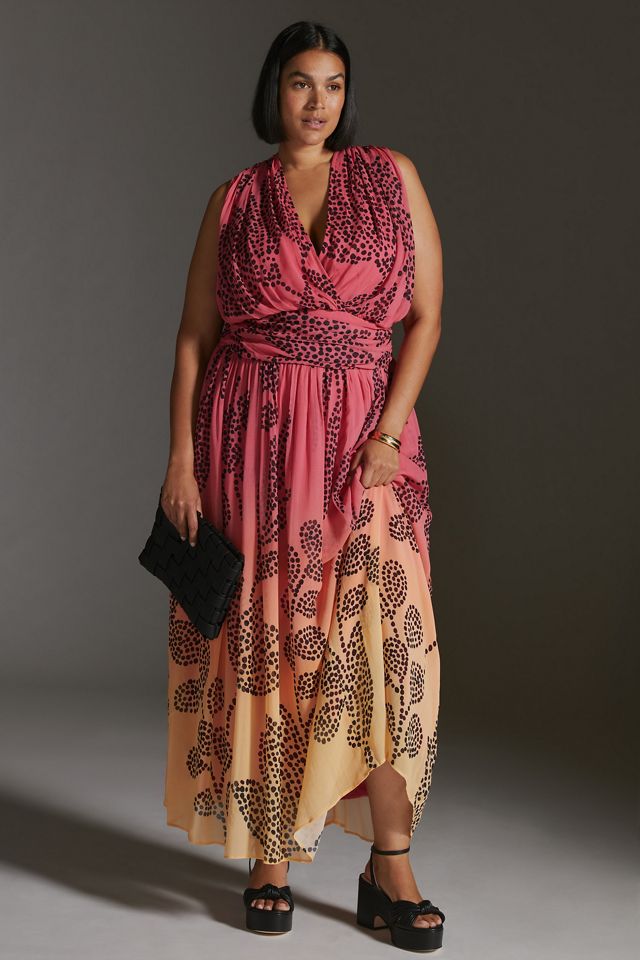 Verb by Pallavi Singhee V-Neck Ombre Maxi Dress #4