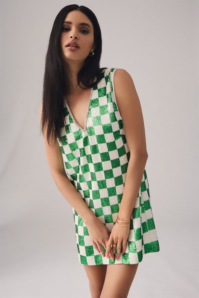 Checkered shift outlet dress