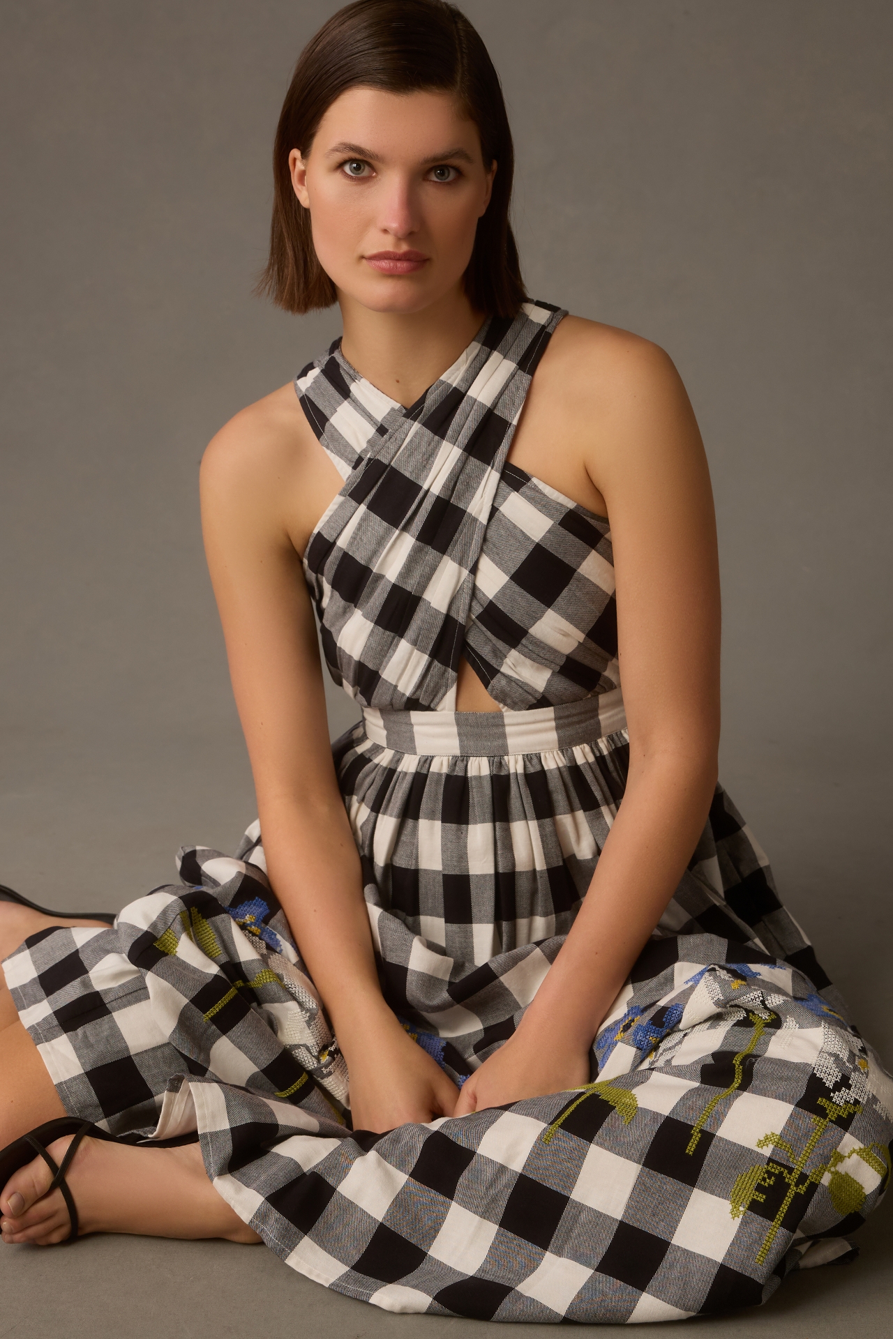 Verb by Pallavi Singhee Gingham Halter Dress