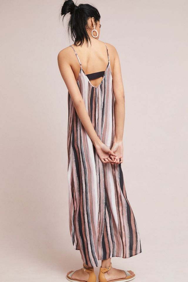 Vertically Striped Slip Dress #1