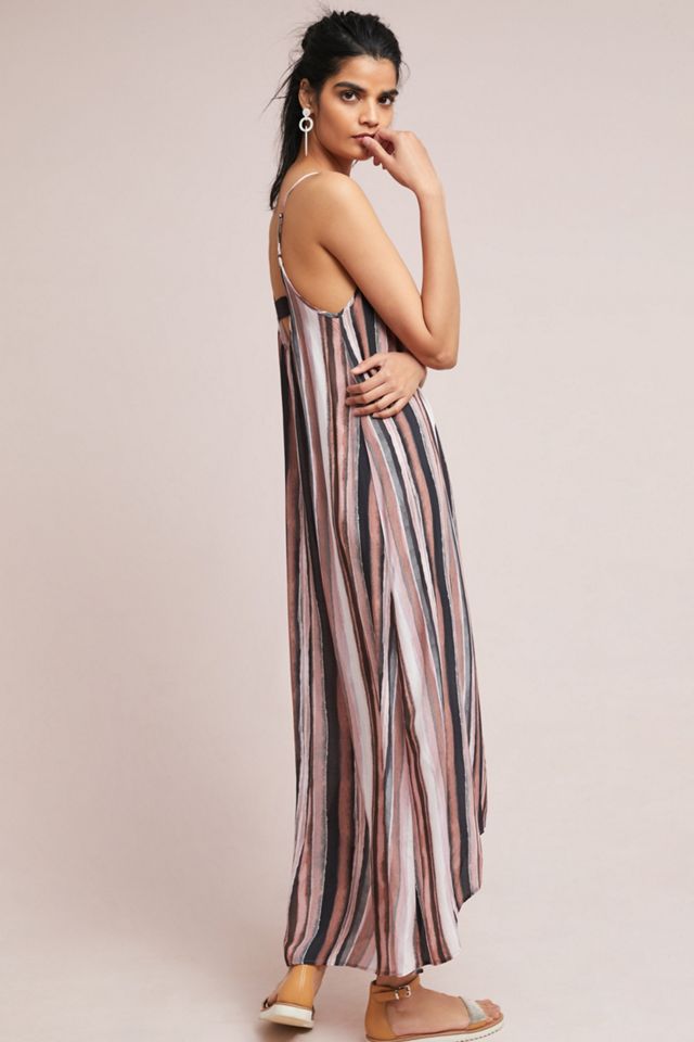 Vertically Striped Slip Dress #3