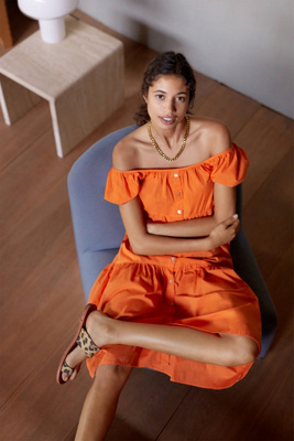Amadi Luiza Tiered Maxi Dress In Orange