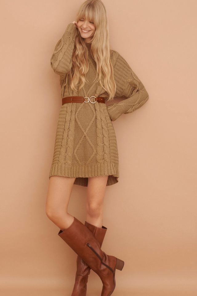 Leah Cable-Knit Sweater Dress #1