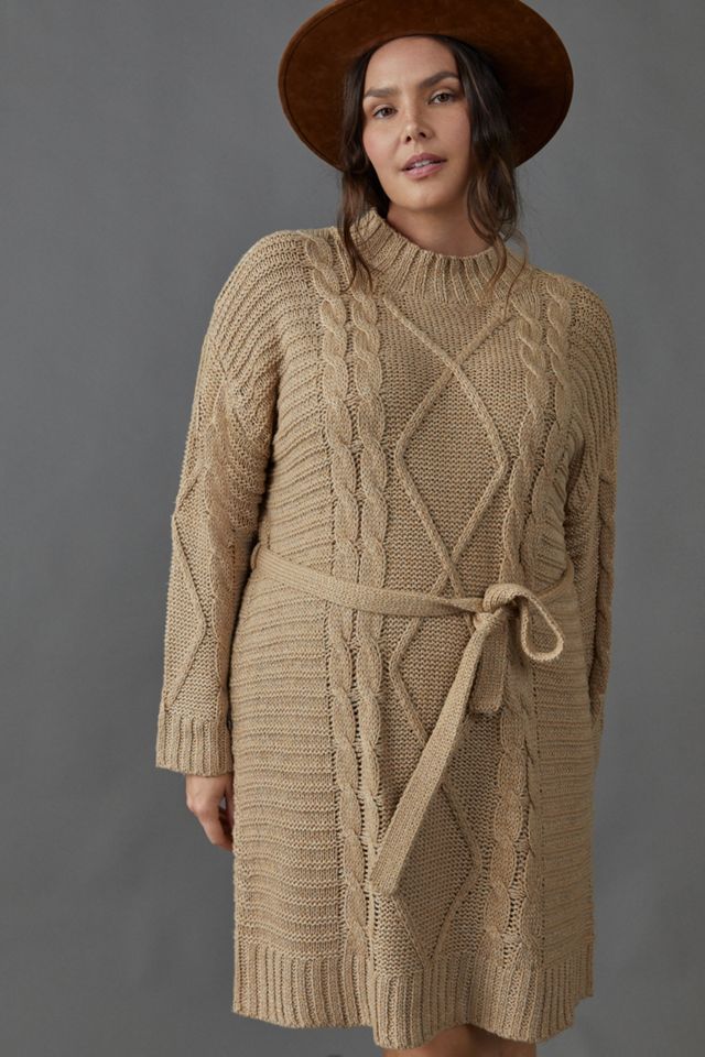 Leah Cable-Knit Sweater Dress #10