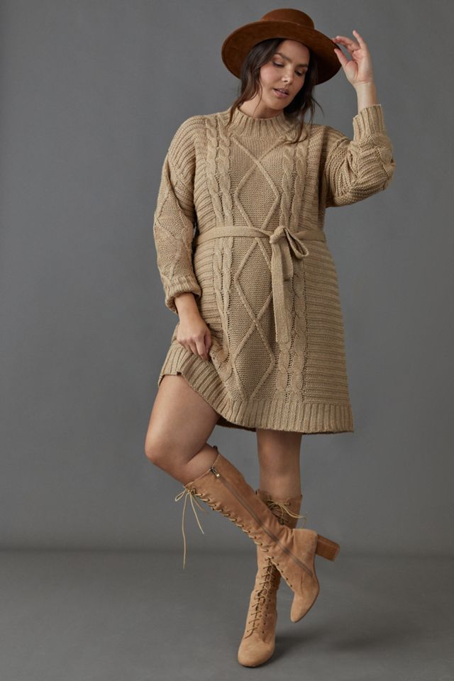 Leah Cable-Knit Sweater Dress #7