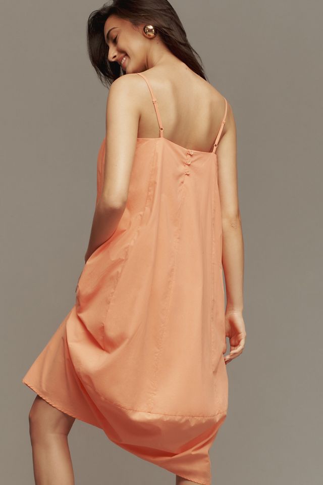 Self Contrast Bare Sleeveless Barrel Midi Dress #2