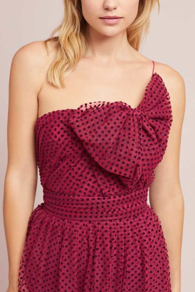 ML Monique Lhuillier One-Shoulder Bow Dress #1