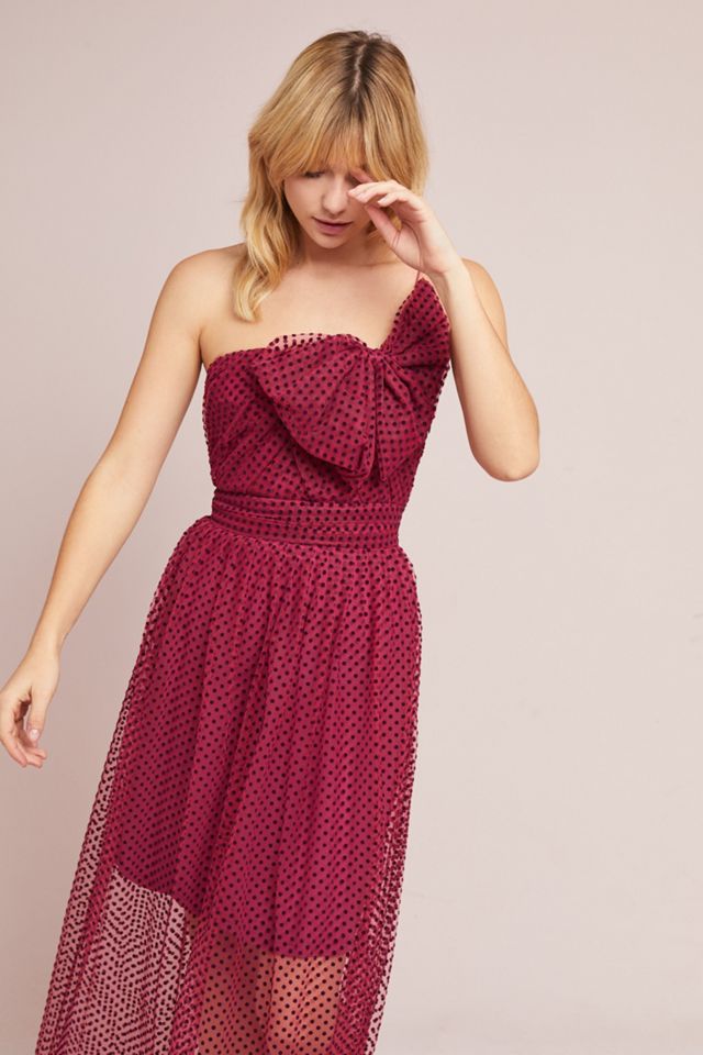 ML Monique Lhuillier One-Shoulder Bow Dress #2