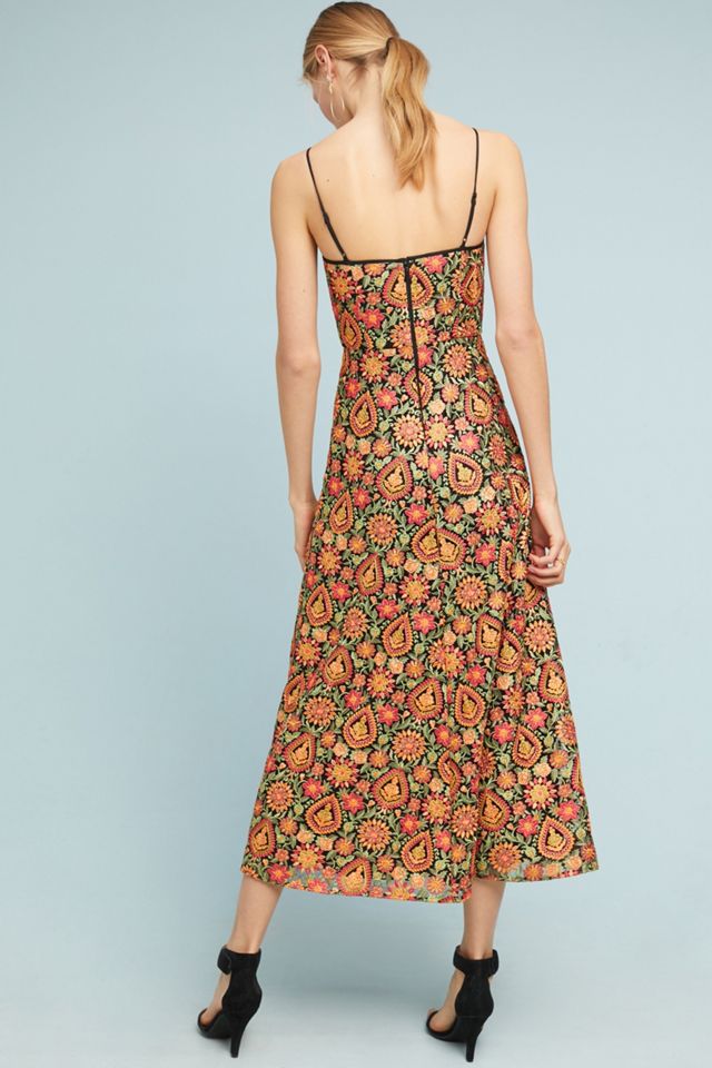 ML Monique Lhuillier Floral Midi Dress #2