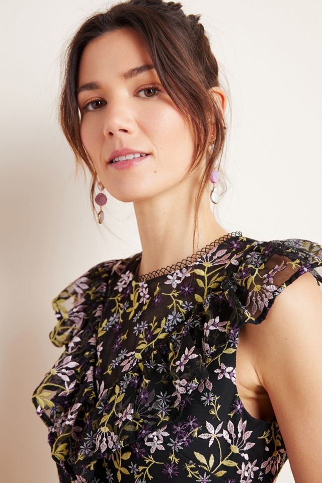 ML Monique Lhuillier Ellie Embroidered Mini Dress #1