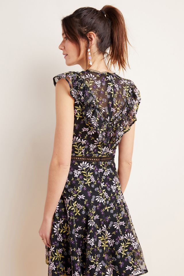 ML Monique Lhuillier Ellie Embroidered Mini Dress #2