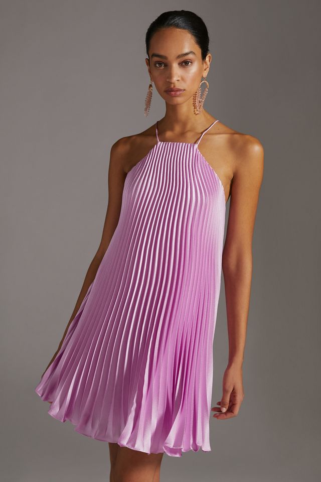 ML Monique Lhuillier Pleated Halter Mini Dress #2