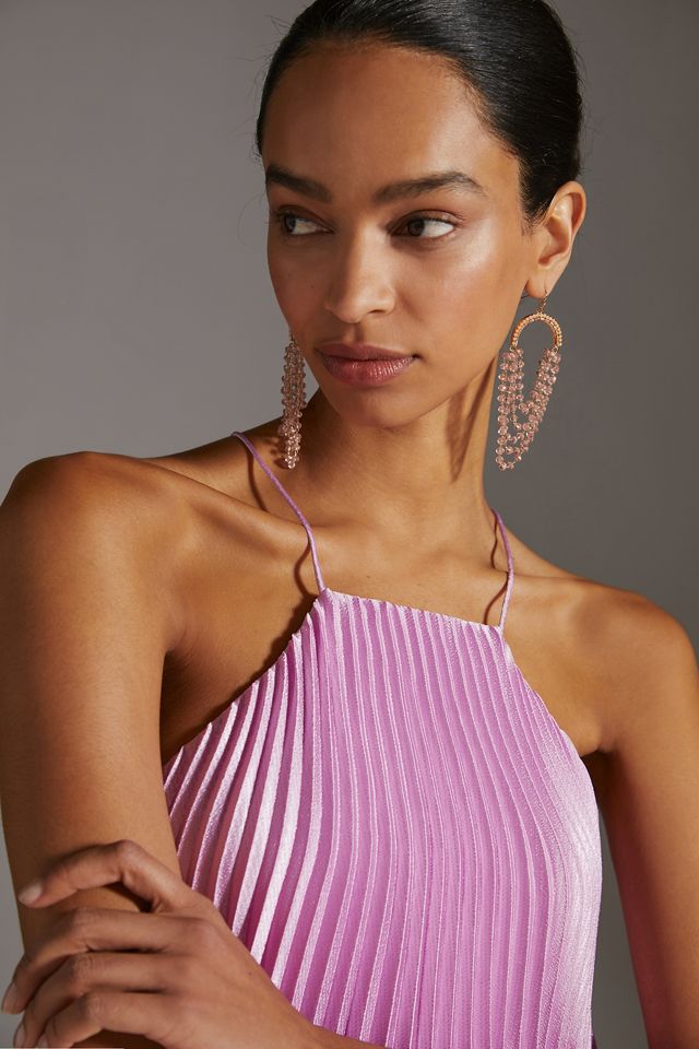 ML Monique Lhuillier Pleated Halter Mini Dress #3
