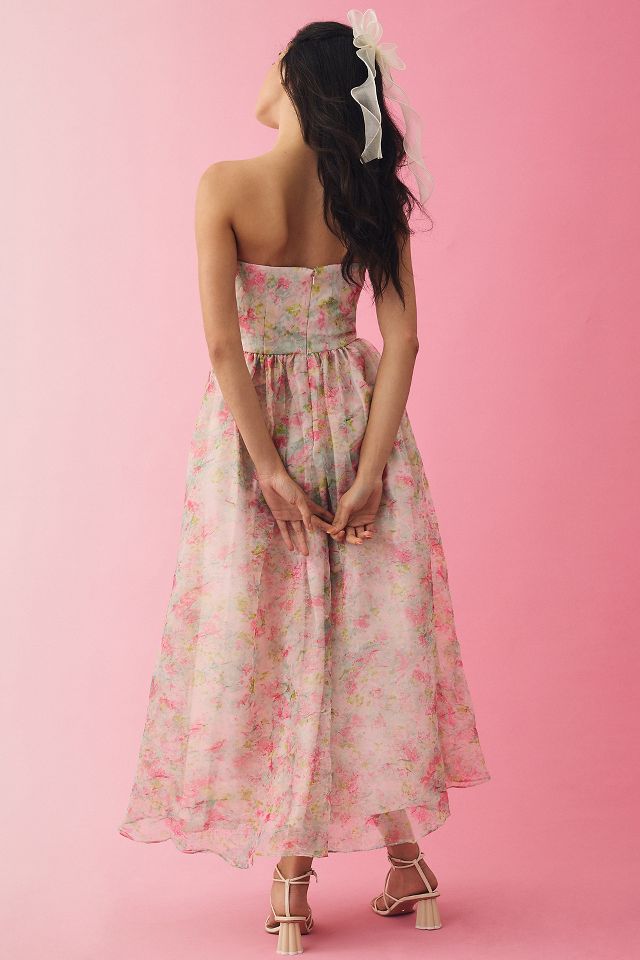 ML Monique Lhuillier Strapless Sweetheart Organza A-Line Dress |  Anthropologie