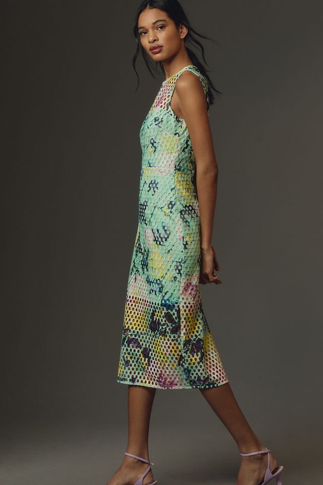 ML Monique Lhuillier Nora Sleeveless High-Neck Lace Midi Dress |  Anthropologie