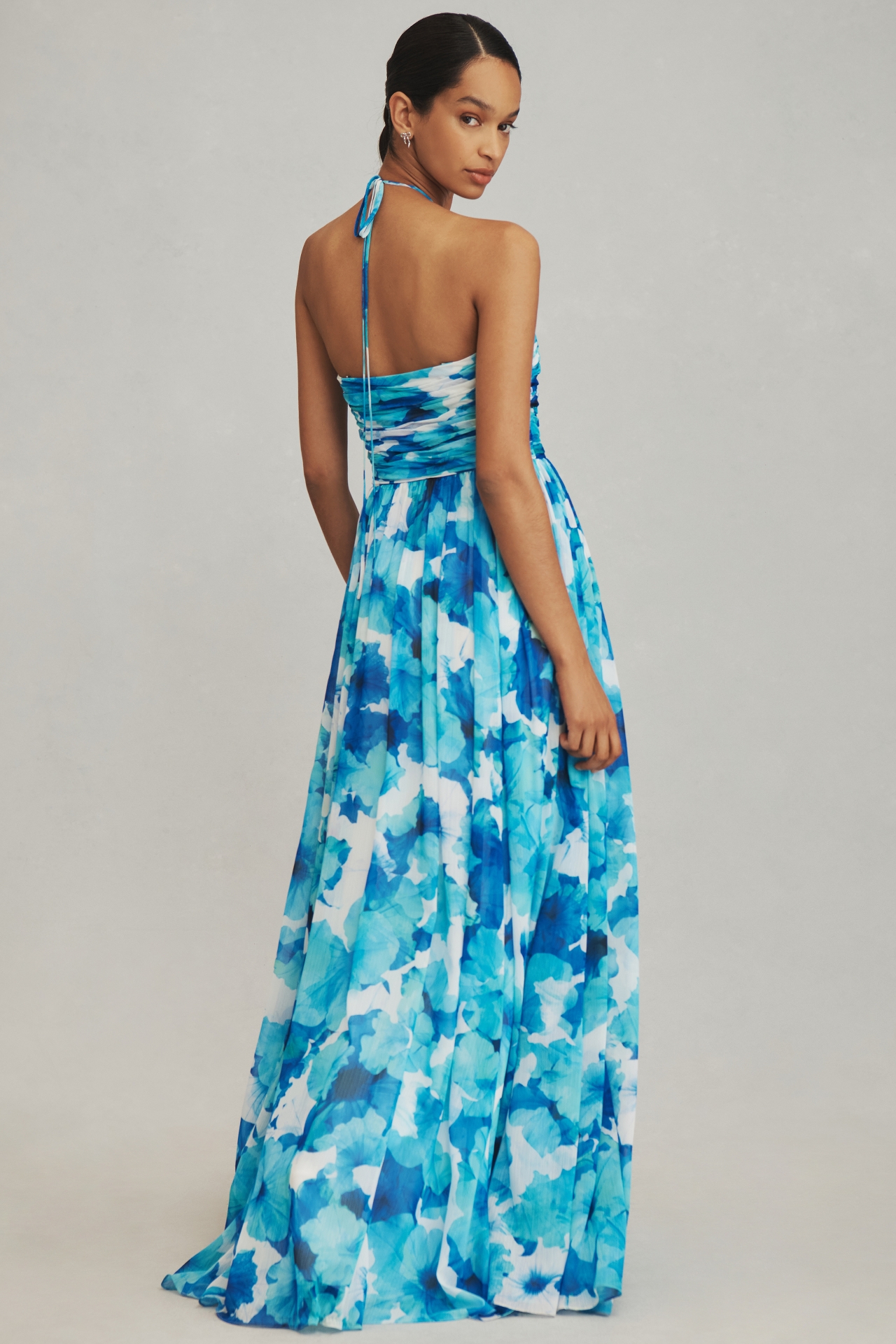 ML Monique Lhuillier Emilia Halter Maxi Dress