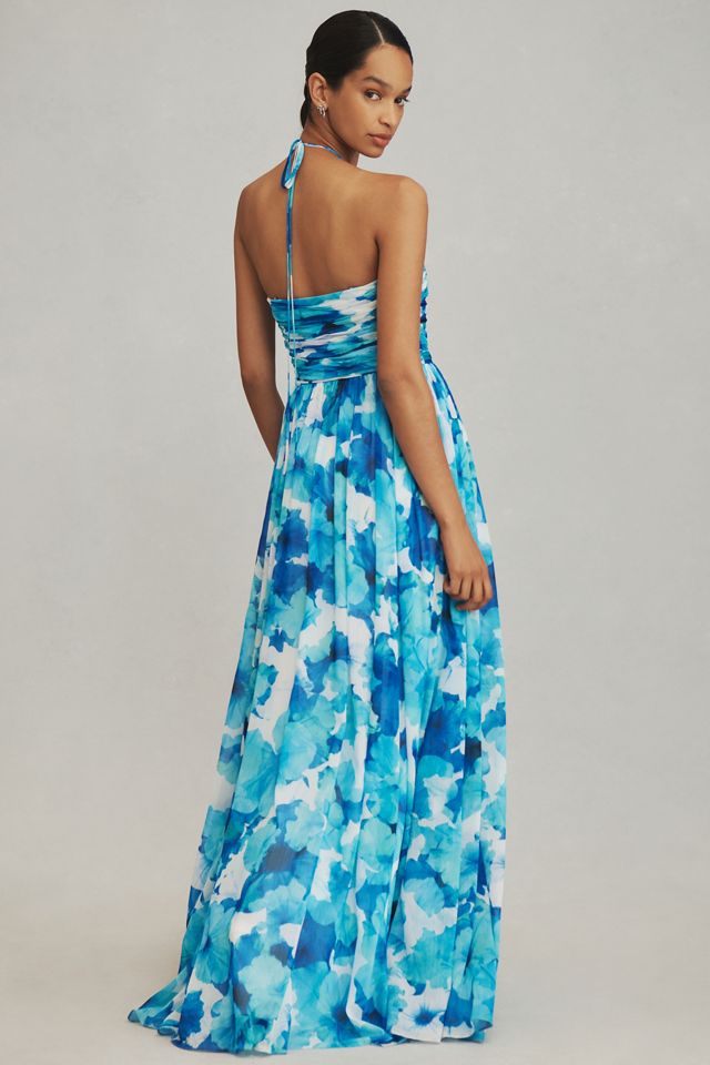 ML Monique Lhuillier Emilia Halter Maxi Dress #1