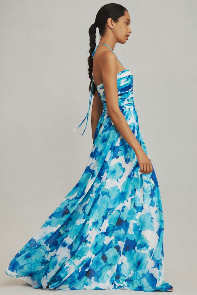 ML Monique Lhuillier Emilia Halter Maxi Dress #3