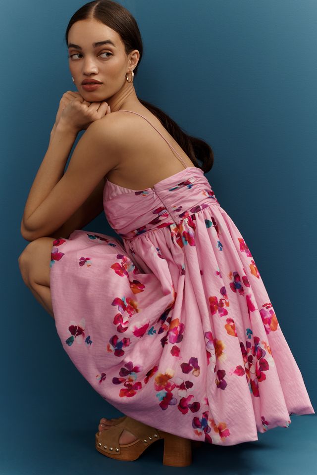 Alessandro Dell'Acqua ピンク シフォン キャミソール 38 Victoria Midi Dress - Azalea – Pistola Denim